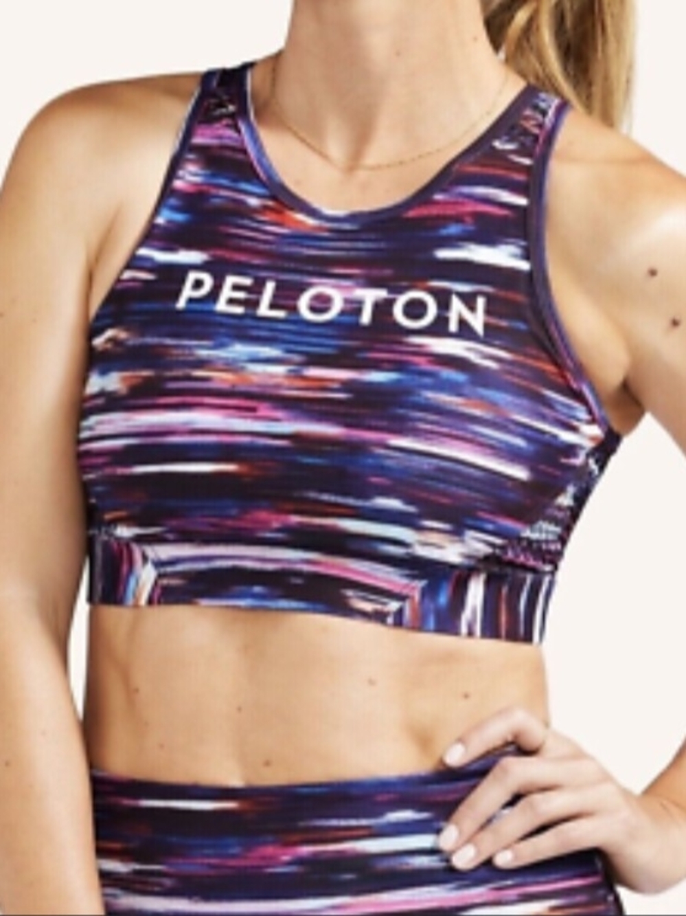 Peloton Women's Multi-Color High-Neck Sports Bra, Medium